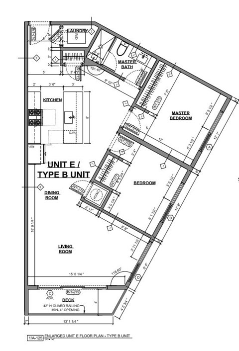 Floor plan for 2 beds, 1 bath, 1003 sqft